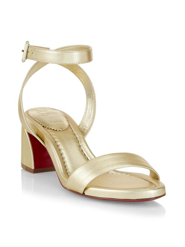 Shop Christian Louboutin Miss Sabina 55MM Metallic Leather