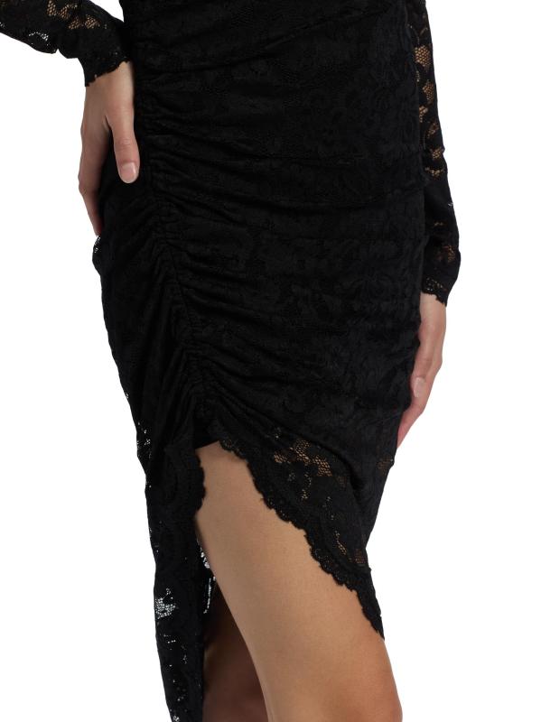 #5: فستان متوسط الطول من الدانتيل الزهري من إيريا - أسود
