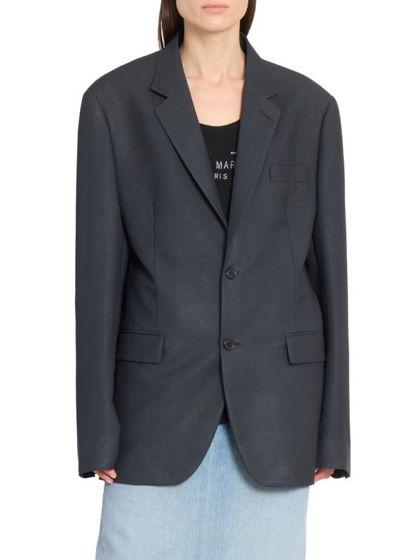 【関税&送料込】Maison Margiela Wool And Mohair Blazer Maison Margiela double-breasted Mohair Blazer | Black | FARFETCH