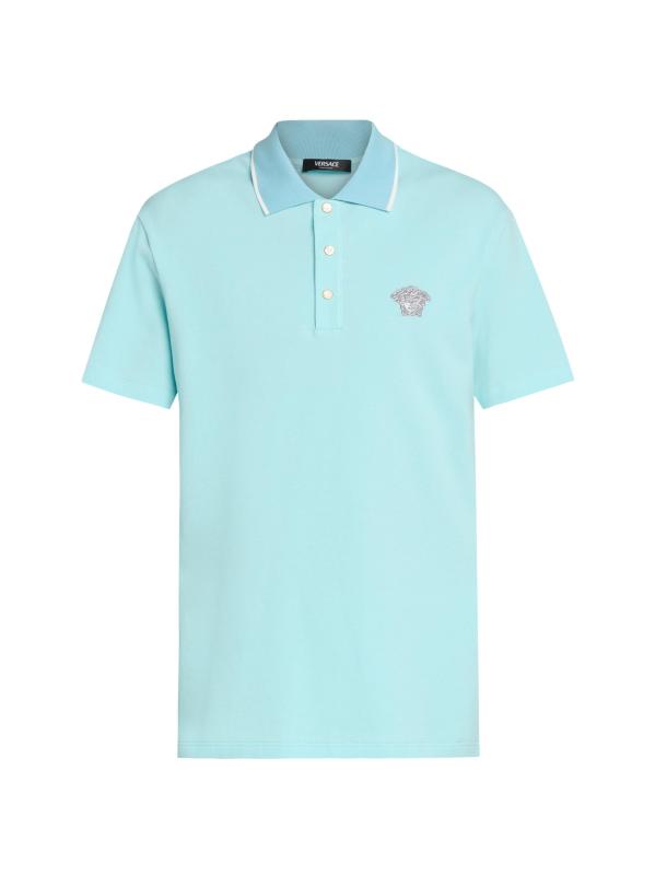 Shop Versace Medusa Embroidered Polo Shirt Saks Fifth Avenue