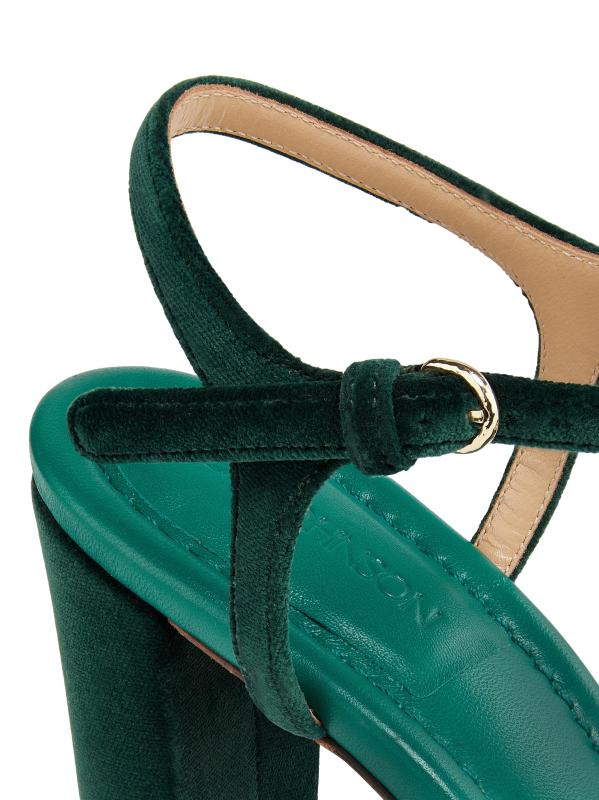 #5: صندل بيانكا 100 ملم من المخمل المزيّن بحزام على شكل حرف T - TURQUOISE AQUA