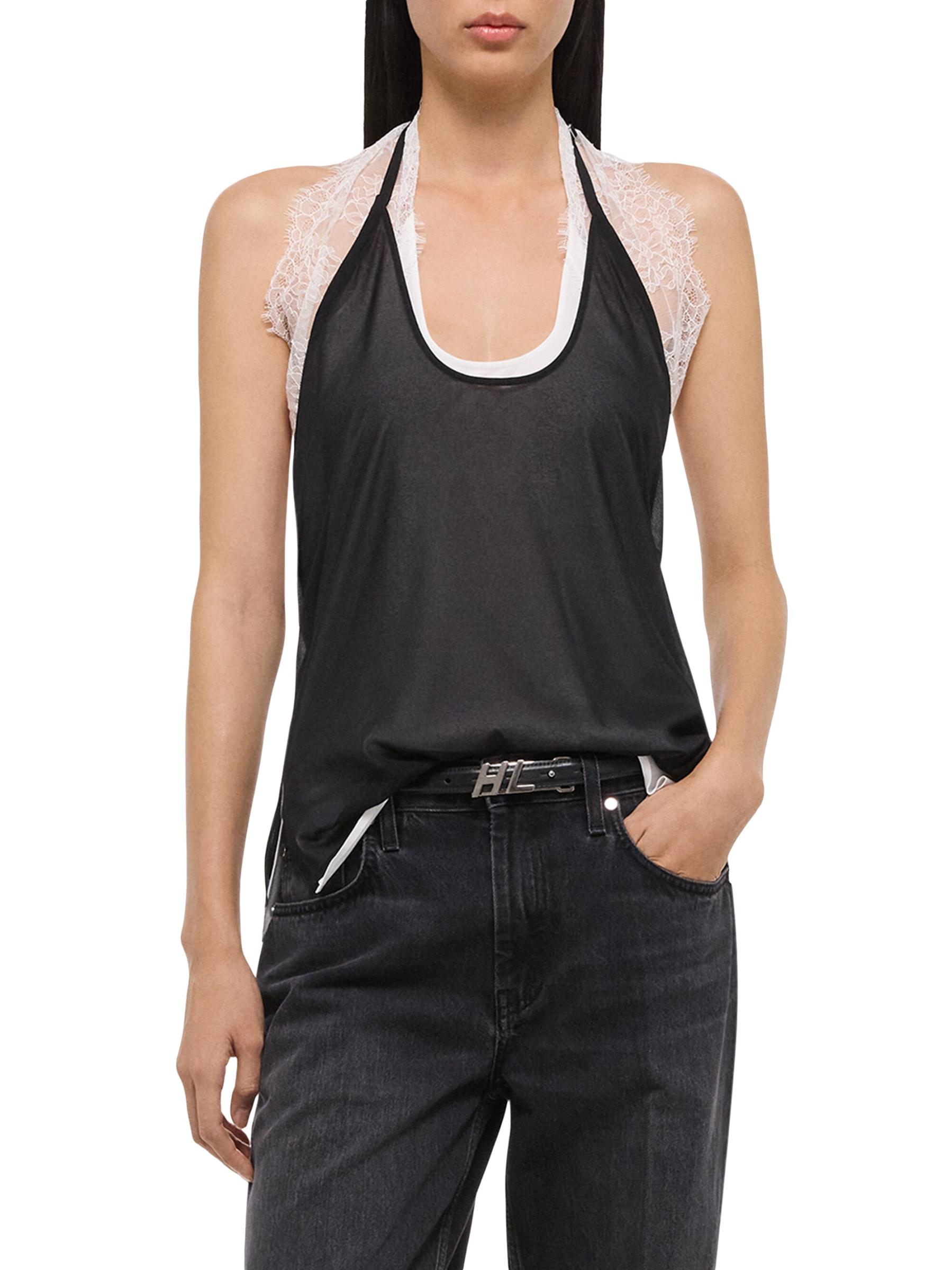 【美品】ヘルムートラング　シルク　レザートップス　サイズS Helmut Lang - ダンサー・レース・トップ をオンライン購入