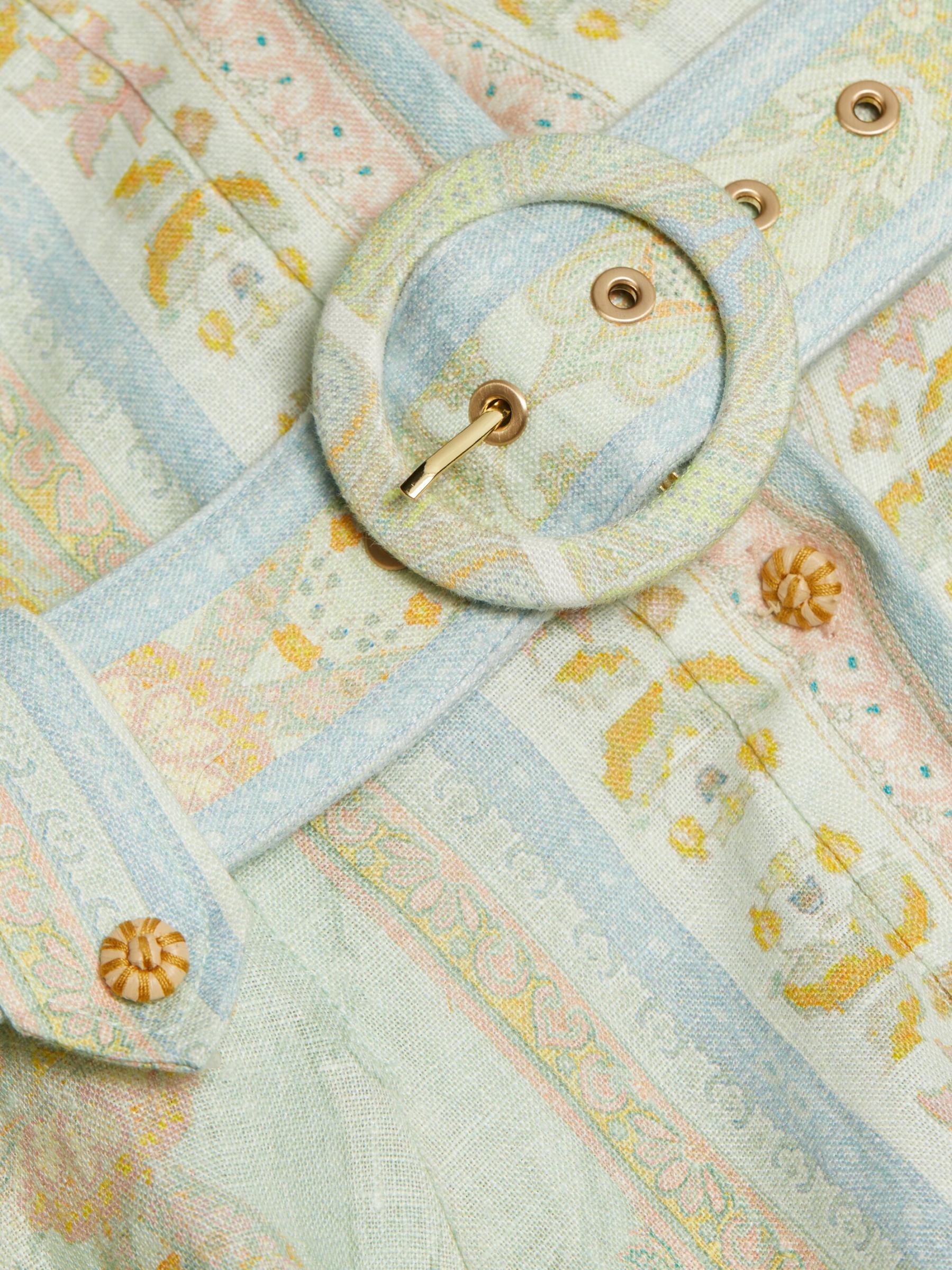 【Zimmermann】アカシア リネン ドレス☆関税込 送料込/関税込□ZIMMERMANN□アカシア刺繍 花柄リネンミニドレス
