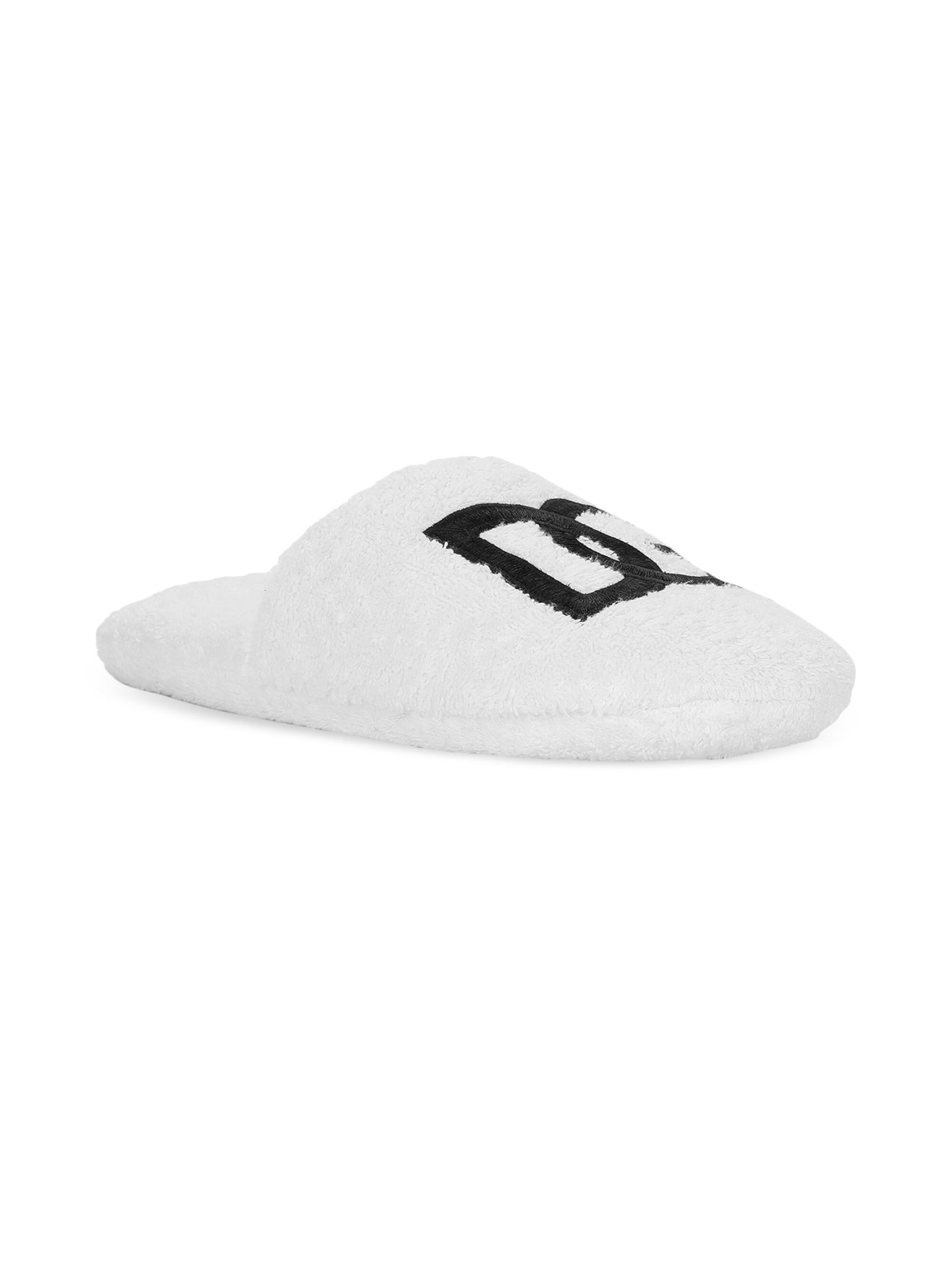 Shop DOLCE&GABBANA - DG Logo Embroidered Slippers | Saks