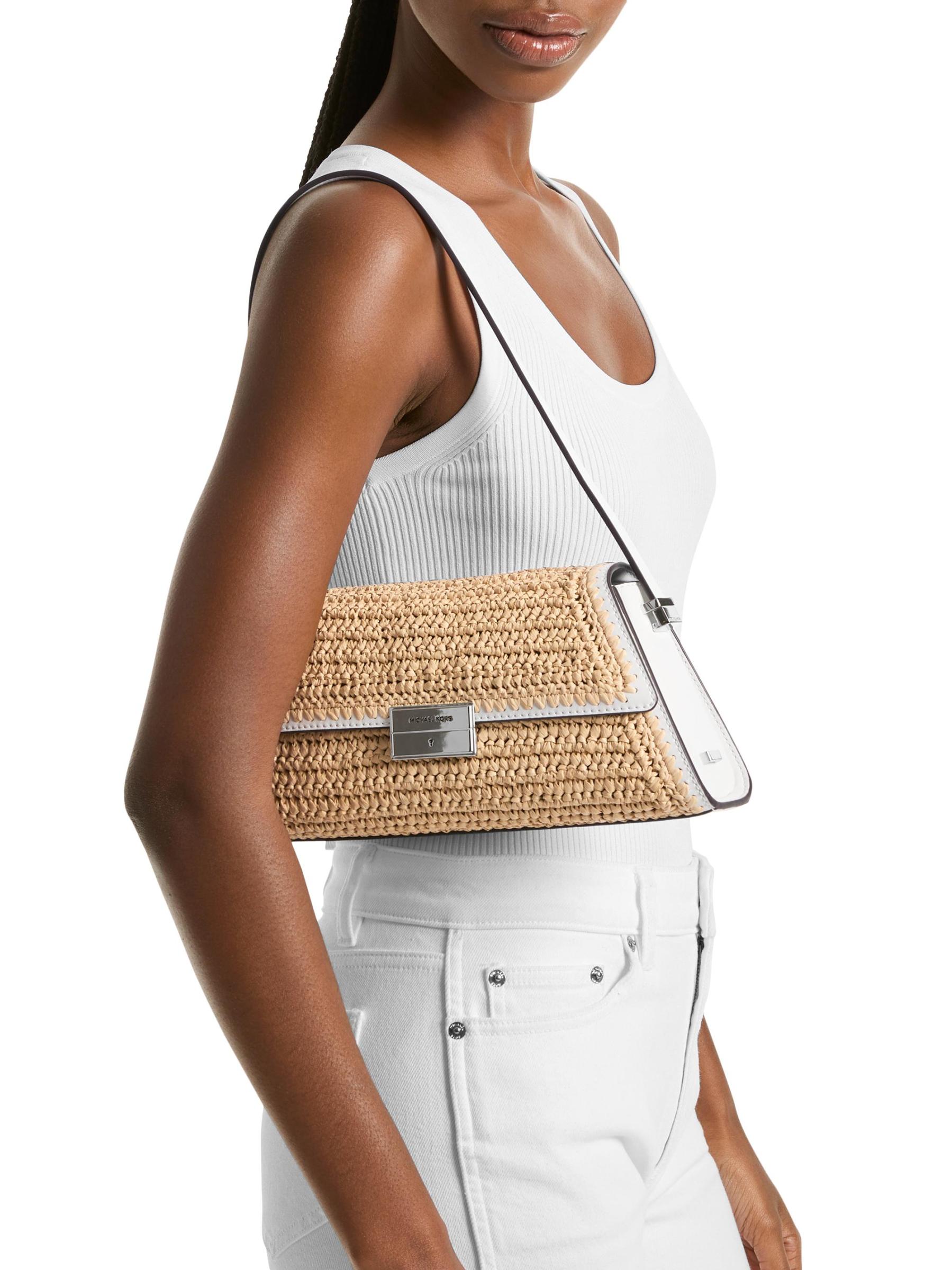 Shop MICHAEL Michael Kors - Ludlow Medium Straw Shoulder Bag