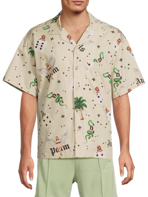 #2: قميص بولينج بين-أب - العاجي متعدد الألوان