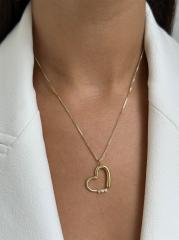 Jennifer Zeuner ハート ネックレス ペンダント ダイヤモンド Jennifer Zeuner Jewelry - ジアンナ 18Kゴールド・コーティング