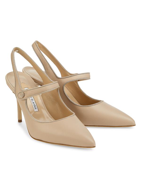 Manolo Blahnik - カンパリスリ90MMレザースリングバック