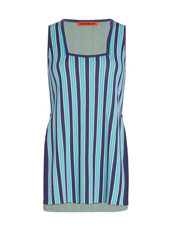 تانك محبوك مخطط من جلد الليت