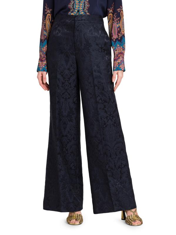 ETRO ワイドレッグジーンズ Blue Denim-jacquard high-rise wide-leg jeans | ETRO | NET-A