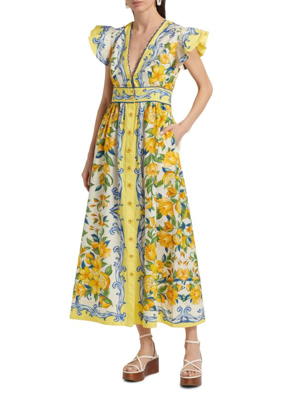 華やかフローラル ウェイビーストラップ ドレス by Farm Rio 商品No.K0097【購入商品】夏のレディースコレクションドレス
