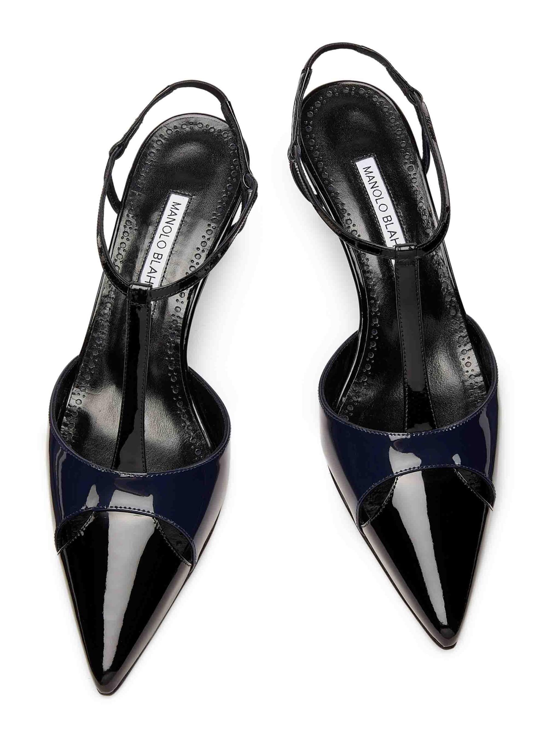 Manolo Blahnik - トゥルギモド50MMレザーTストラップパンプス