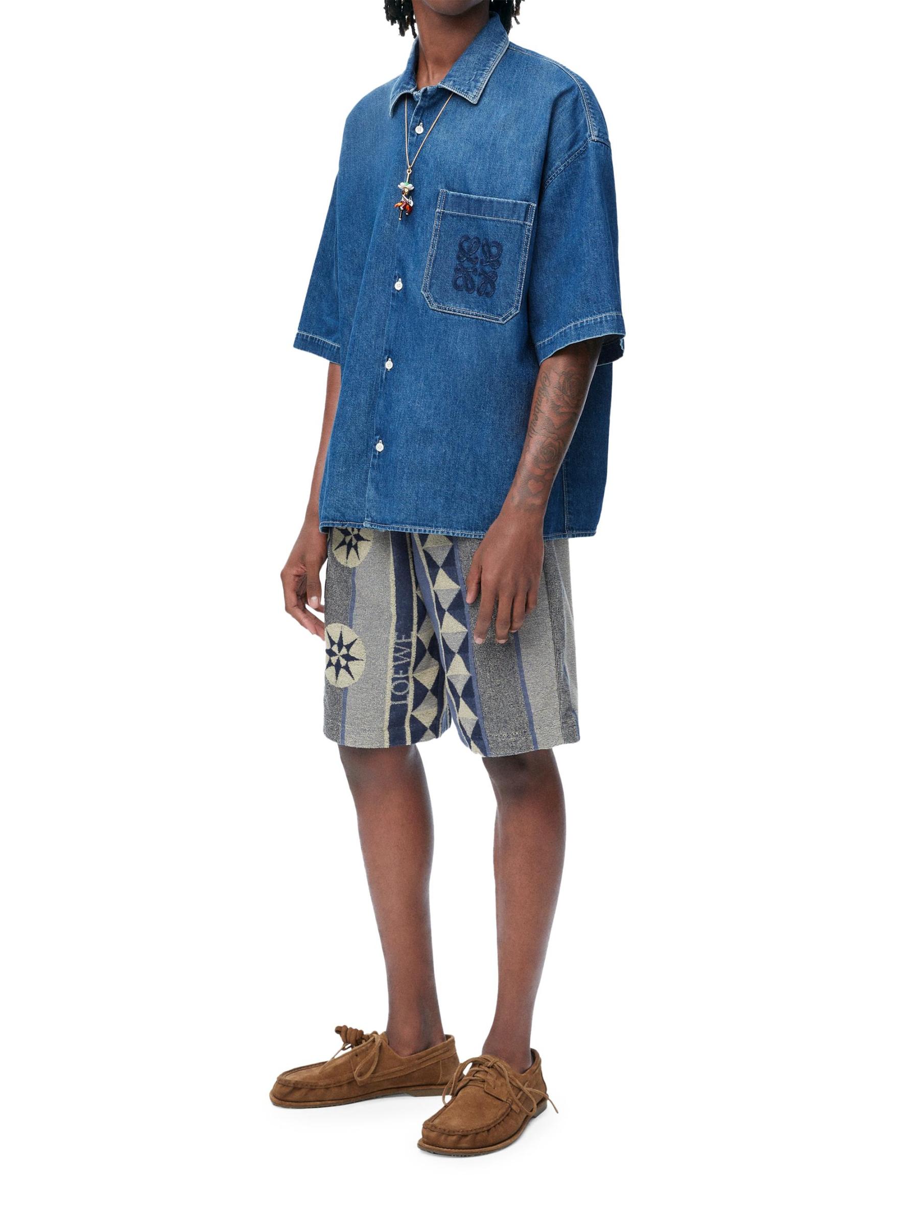 Shop Loewe - LOEWE x Paula's Ibiza Denim Short-Sleeve Shirt Shop Loewe - LOEWE x Paula's Ibiza Denim Short-Sleeve Shirt