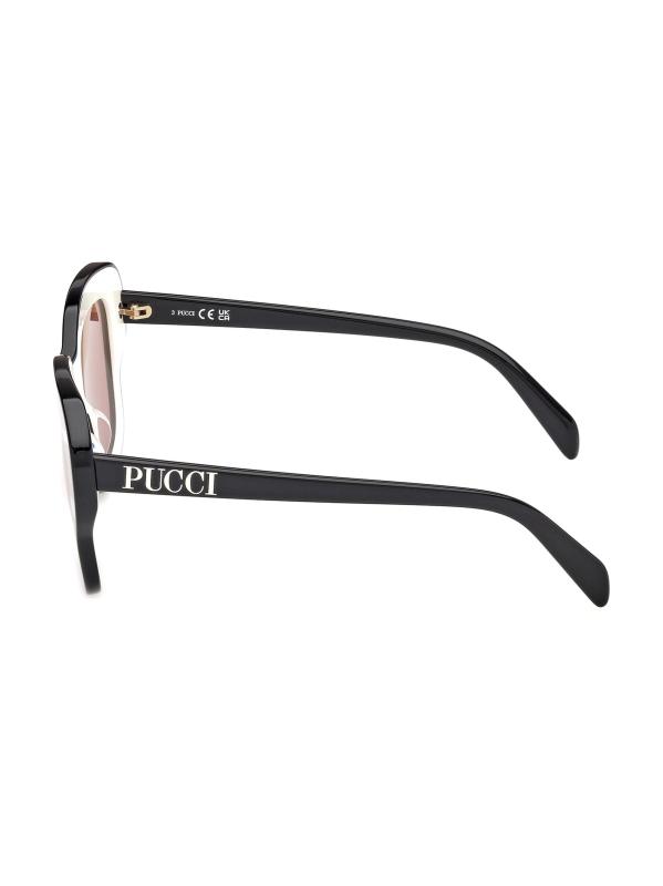 #3: نظارات شمسية بتصميم فراشة 52 ملم - بني متعدد الألوان