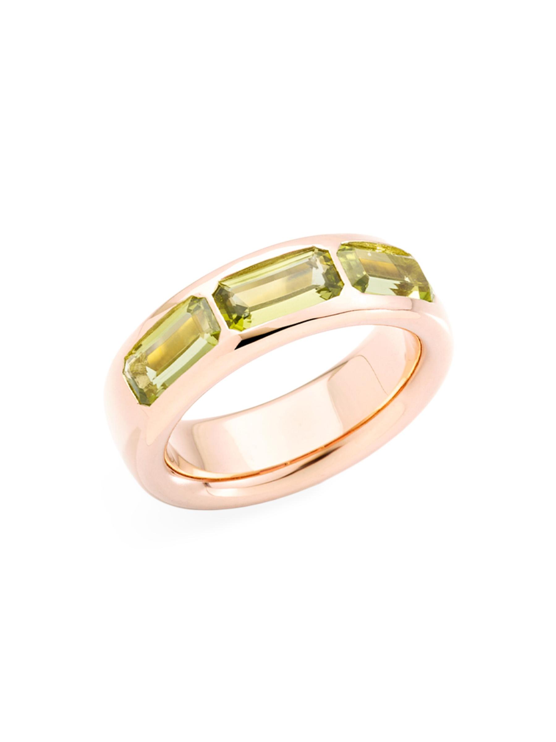 【Pomellato】イコニカ リング 18Kローズゴールド&ペリドット Pomellato - アイコニカ 18K ローズゴールド & ペリドット