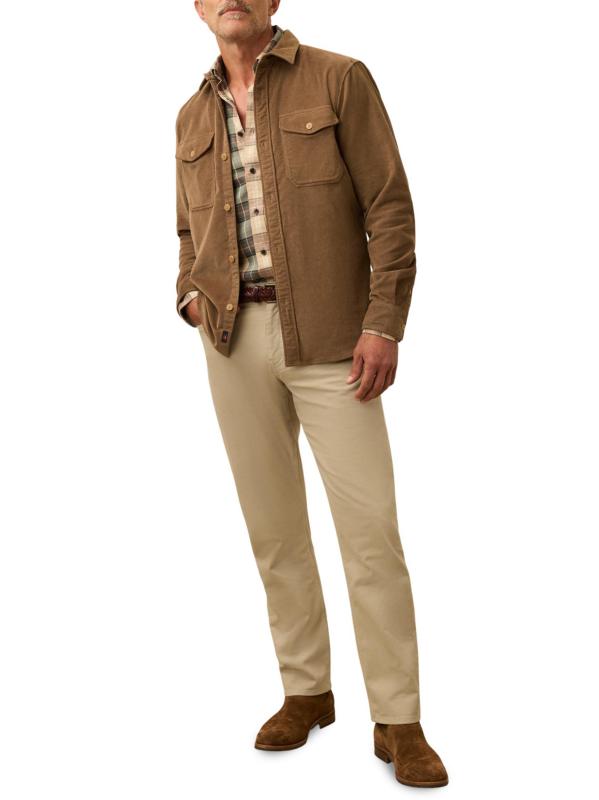 #4: قميص عمل قابل للتمدد من نسيج تيري - خشب