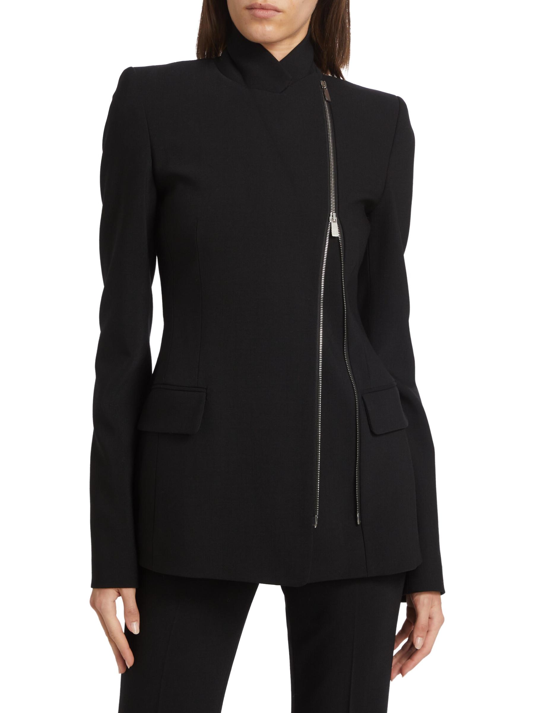 michael michael kors wool blend zip front coat