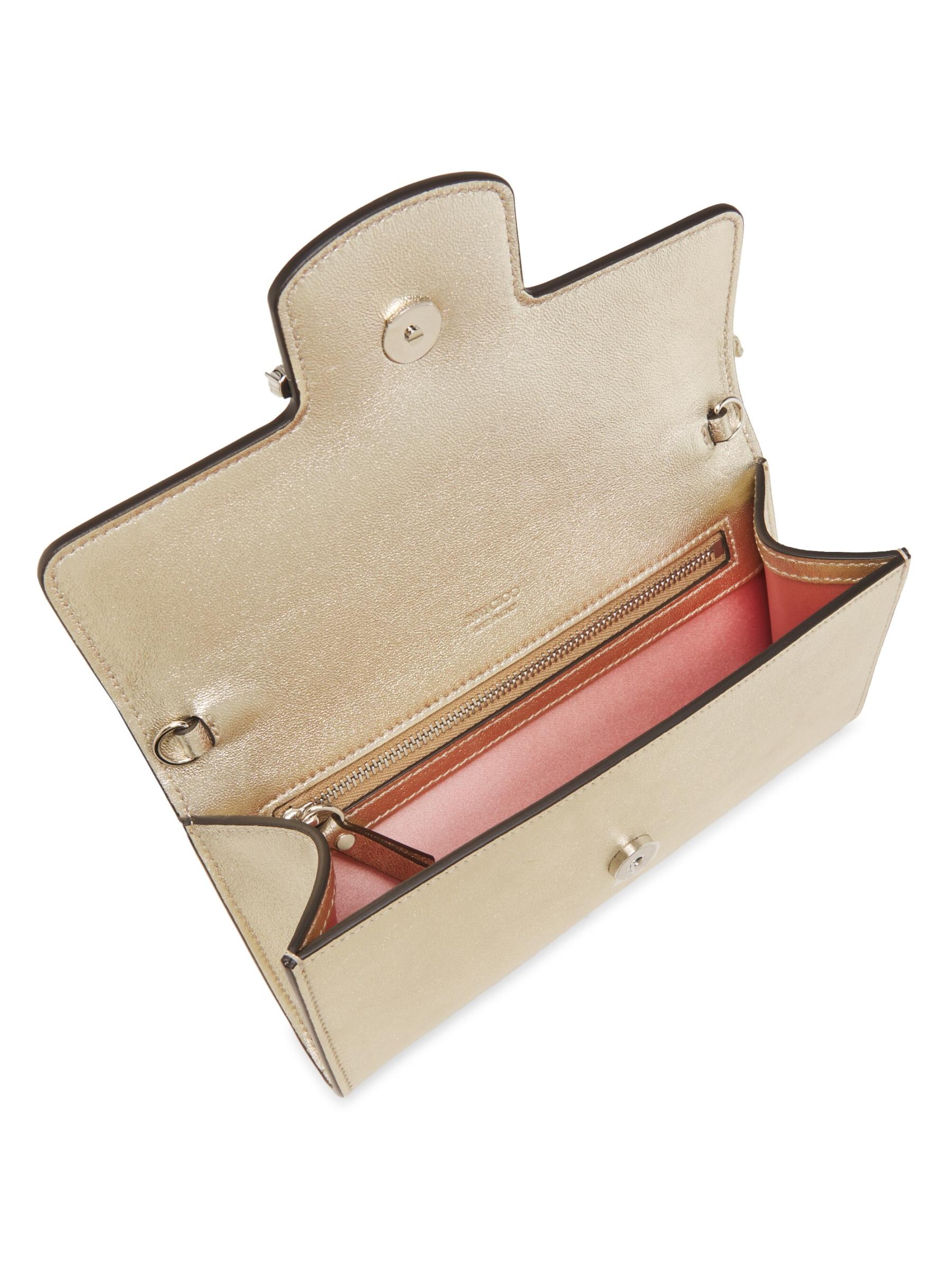 ★新作★【JIMMY CHOO】Bingウォレットチェーン Jimmy Choo Bing Metallic Leather Chain Wallet | Saks Fifth