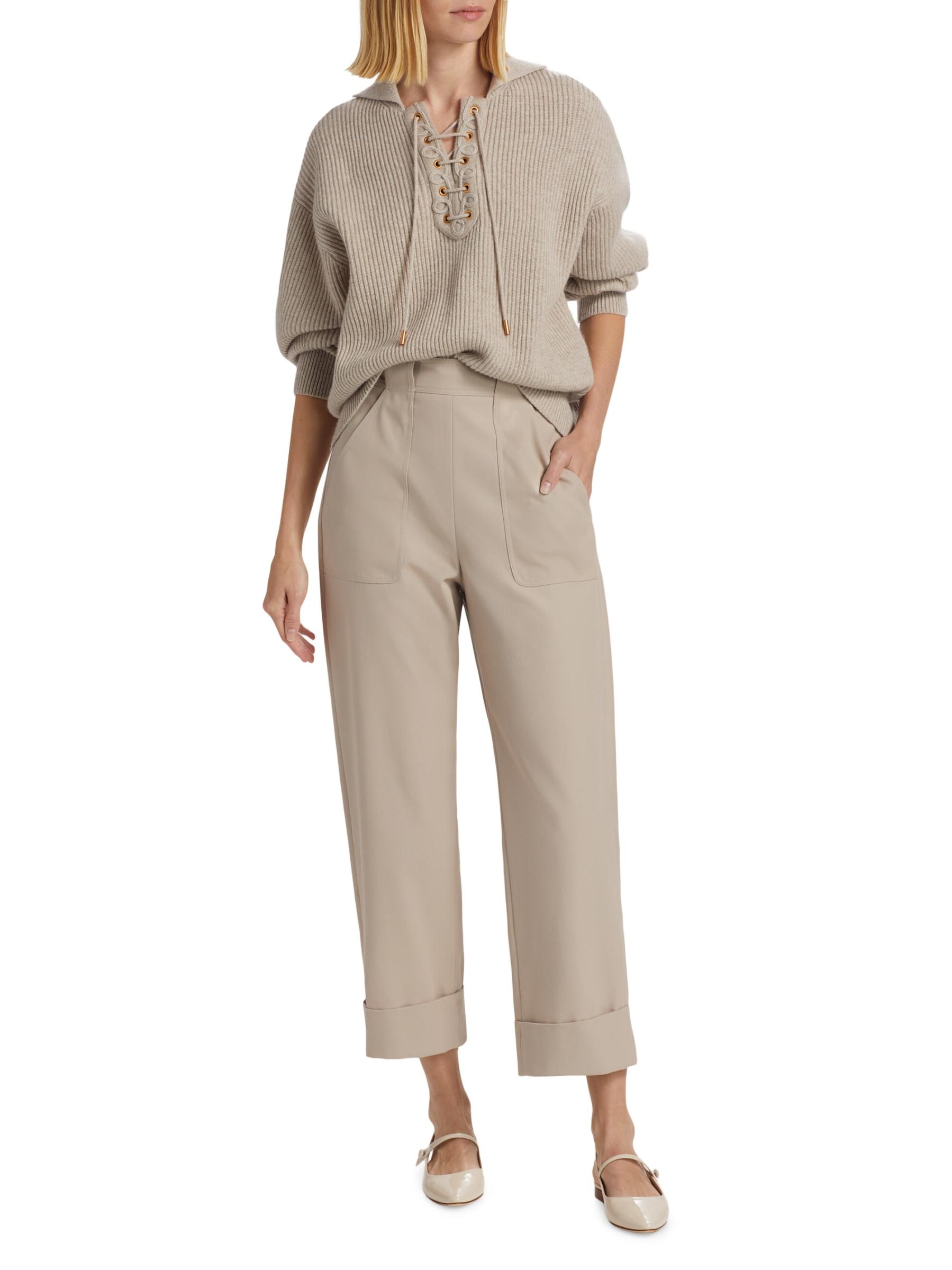 Shop Max Mara - Palio Cotton Wide-Leg Crop Pants | Saks