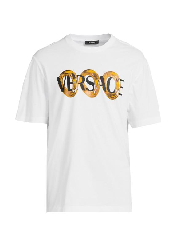 Shop Versace - Maxi Chain Logo Print T-Shirt | Saks Fifth