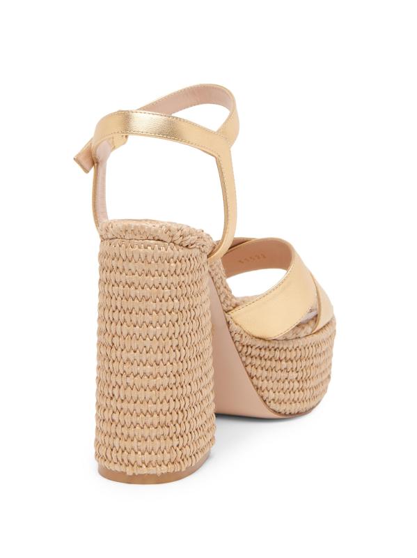 #3: صندل بيبي الجلدي والرافيا بلاتفورم - نهر ميكونغ الطبيعي