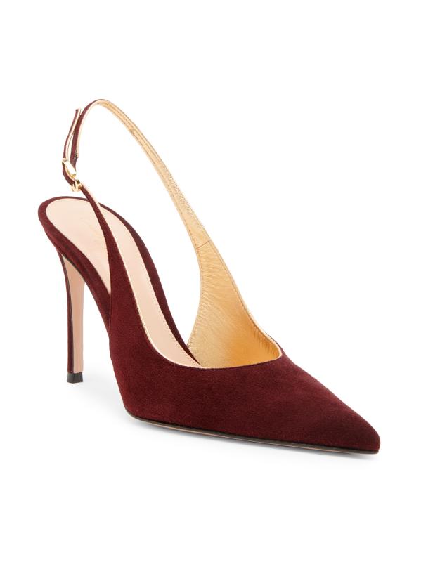 Gianvito Rossi (朱色)オレンジ スエード ハイヒール Gianvito Rossi 赤 スエード ハイヒール Gianvito Rossi (朱色