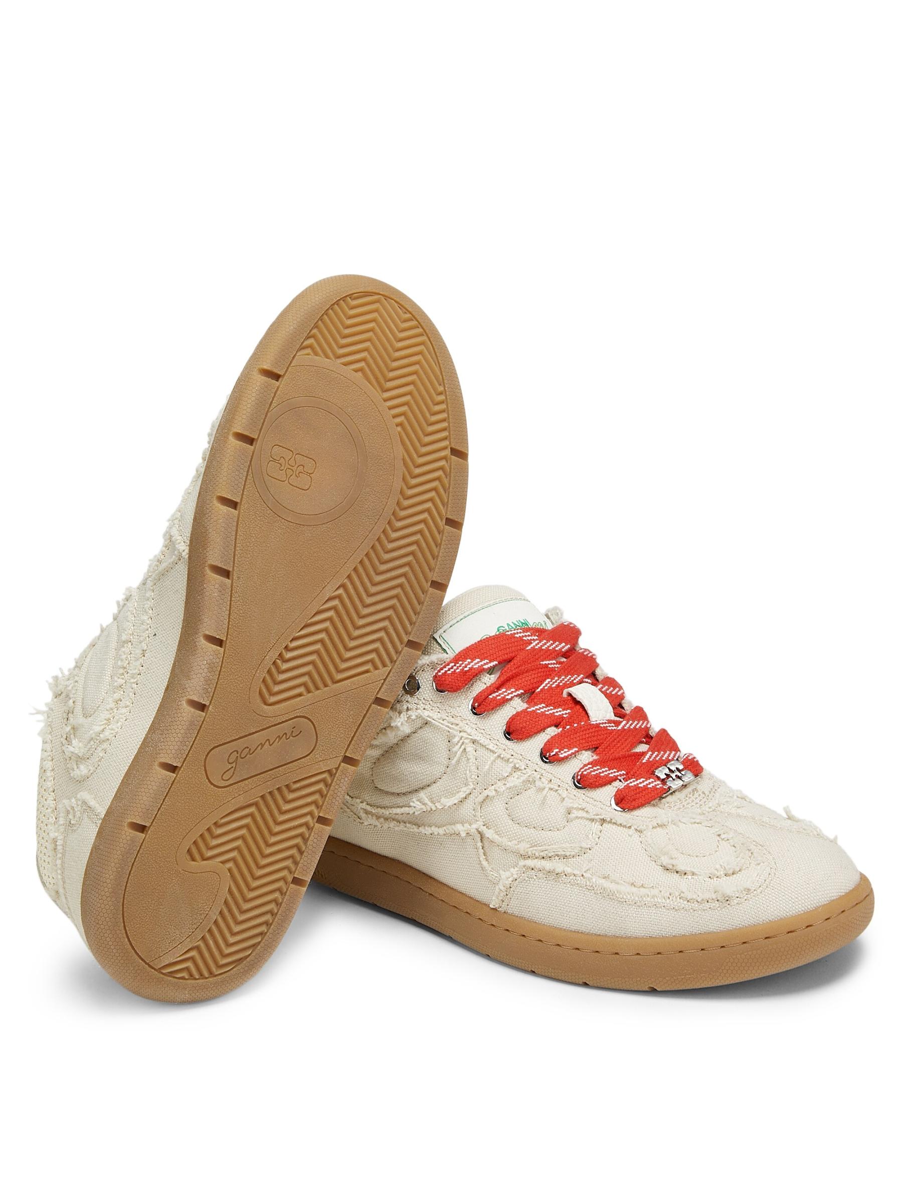 Shop GANNI - 08 Canvas Raw Edge Sneakers | Saks Fifth Avenue