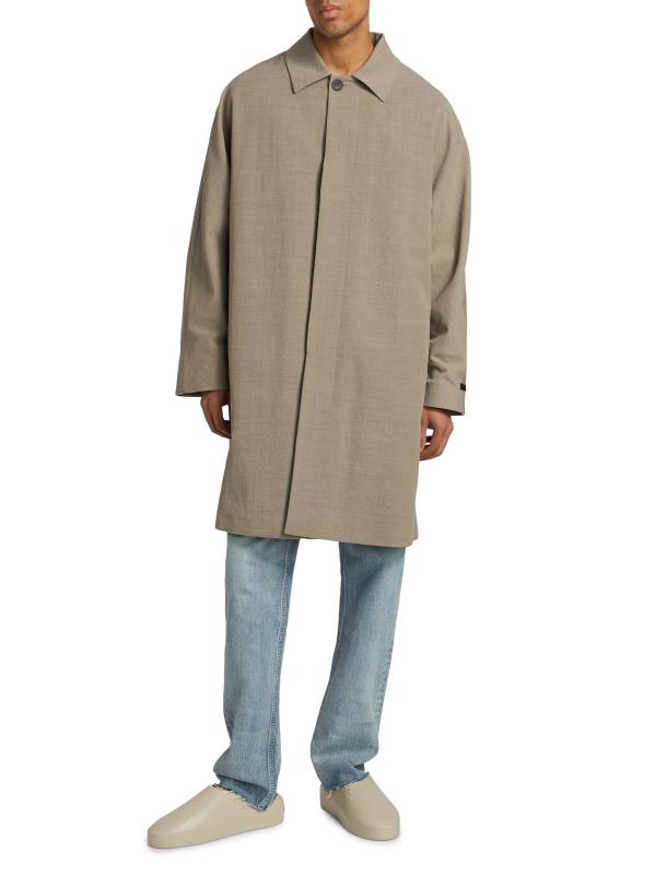 【関税込み】Fear of God ブラック ナイロン ウール カーコート 大人のカジュアル【FEAR OF GOD ESSENTIALS】ナイロンカーコート