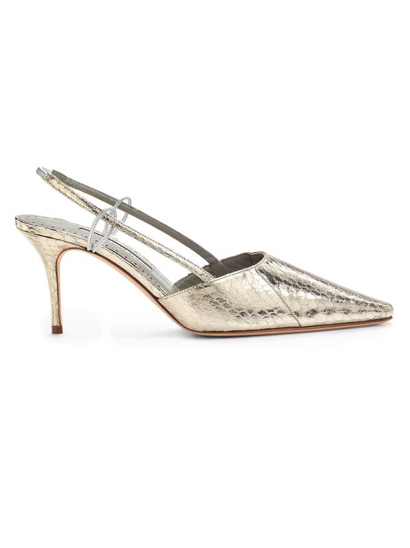 【美品】マノロブラニク Bordosli キャロリン スエード ディープブルー マノロ ブラニク(Manolo Blahnik) - デザイナーレディース