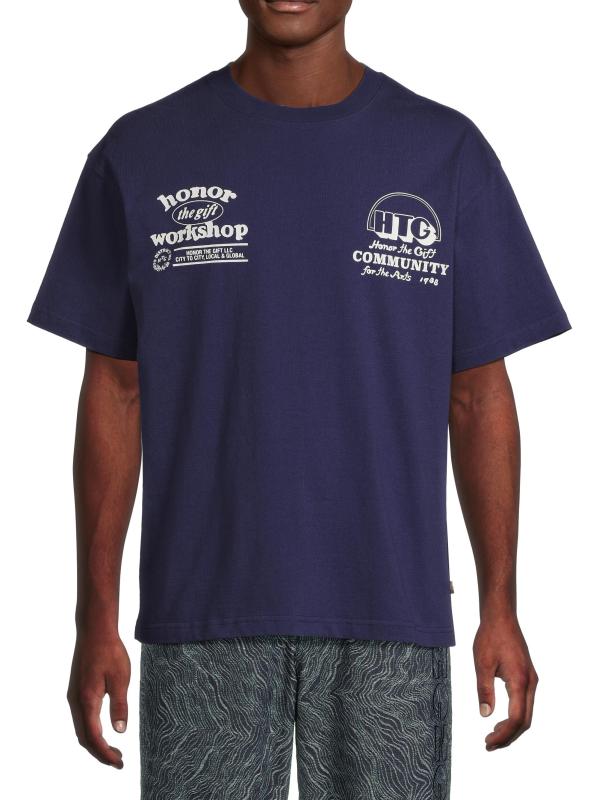 #2: تي شيرت قطني كبير الحجم بشعار ورشة العمل - القوات البحرية