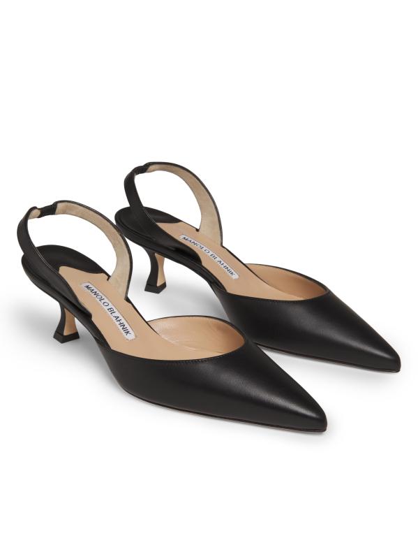 #2: مضخات سلينج باك الجلدية من كارولين 50 مم - أسود