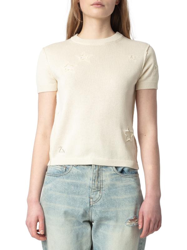 【Zadig & Voltaire】ブリースターズ半袖セーター、クルーネック Zadig & Voltaire - ブリースターズ半袖セーター をオンライン