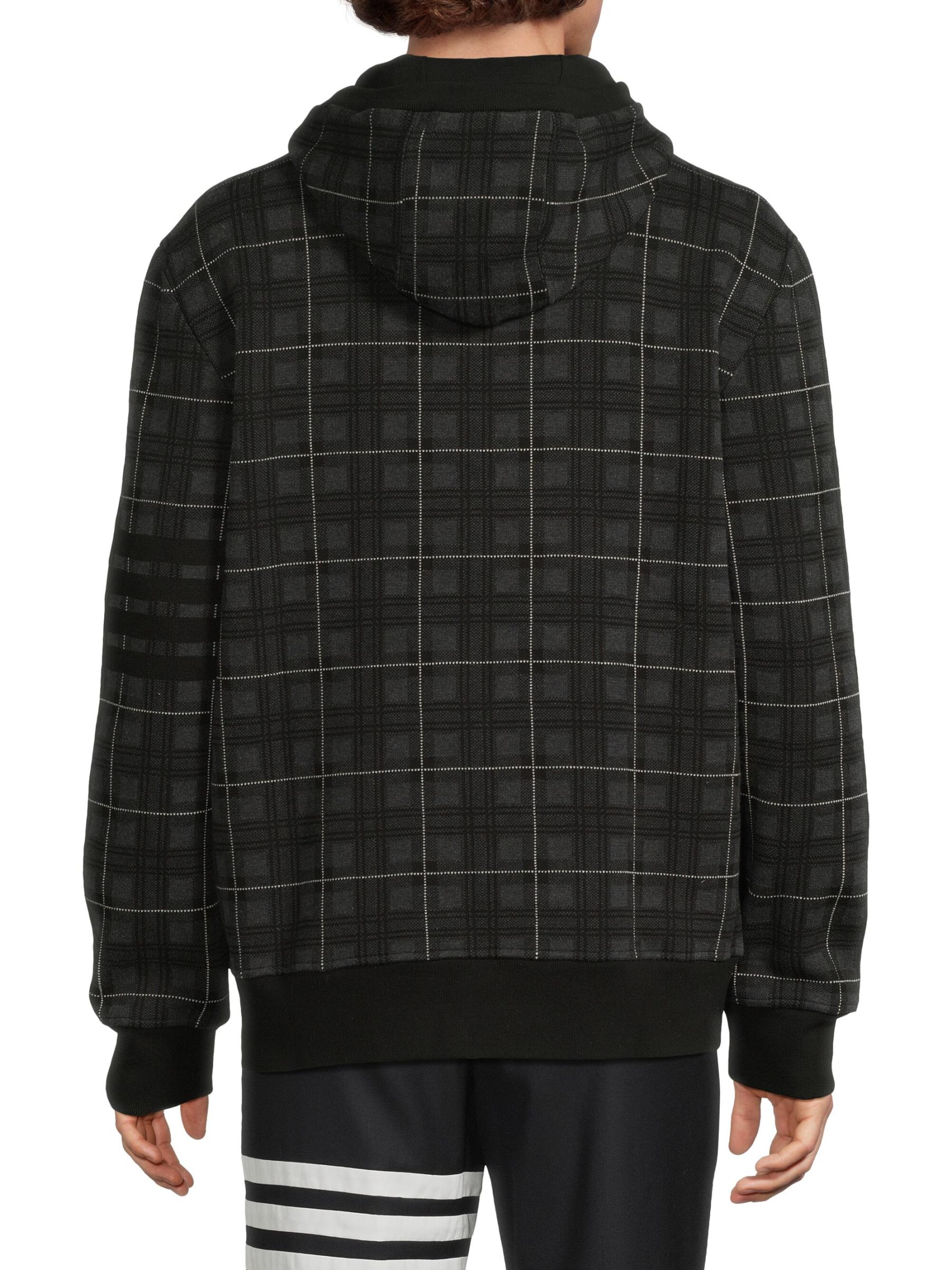【関税込み】Thom Browne グレー チェック 4-Bar フーディ Thom Browneのグレー 4-Bar フーディがセール中