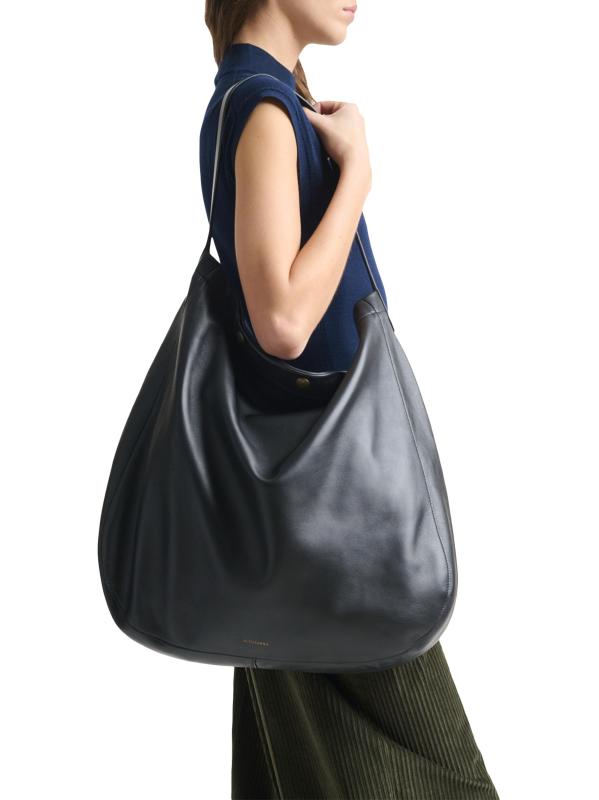 #2: حقيبة Hobo الجلدية الكبيرة جدًا - أسود
