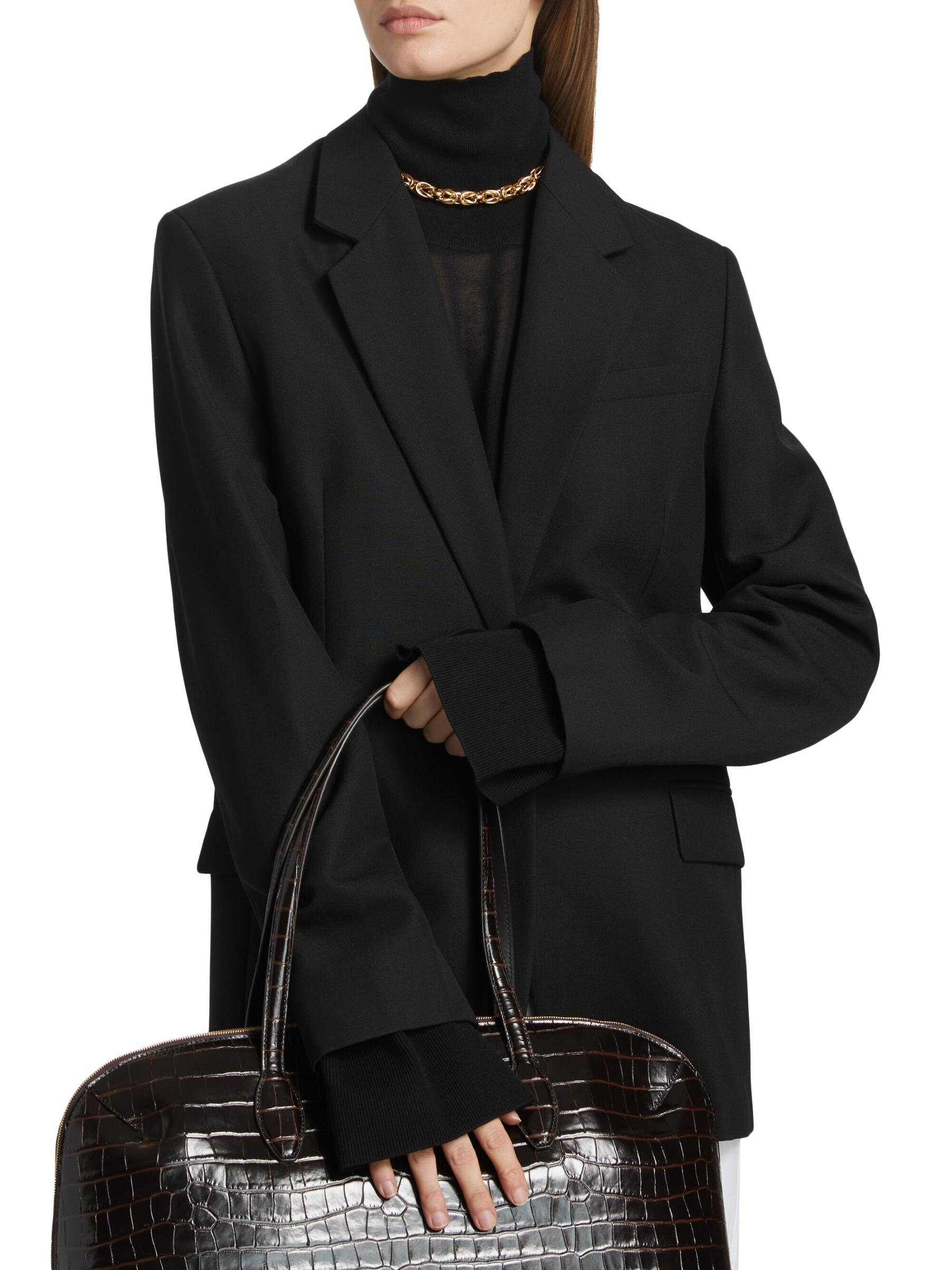 【送料&関税込】TotAme Toteme Single-breasted Blazer TOTEME double-breasted interlock-twill Blazer | Black | FARFETCH