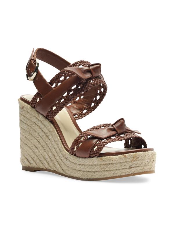 #2: صندل كلاريتا تريس الجلدي الوتد - فوندو الشوكولاتة