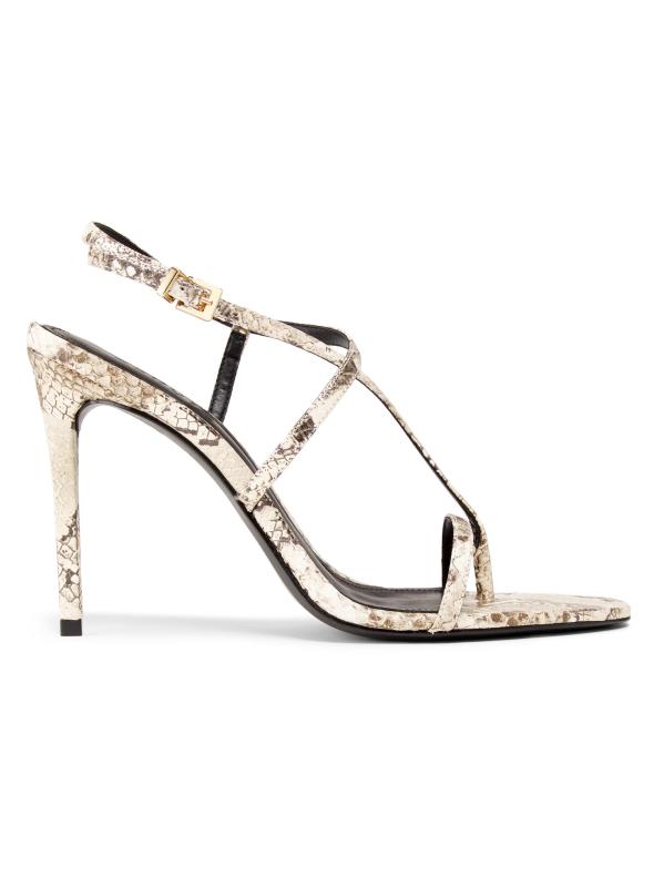 صندل أزور 100 ملم من الجلد المنقوش على شكل ثعبان