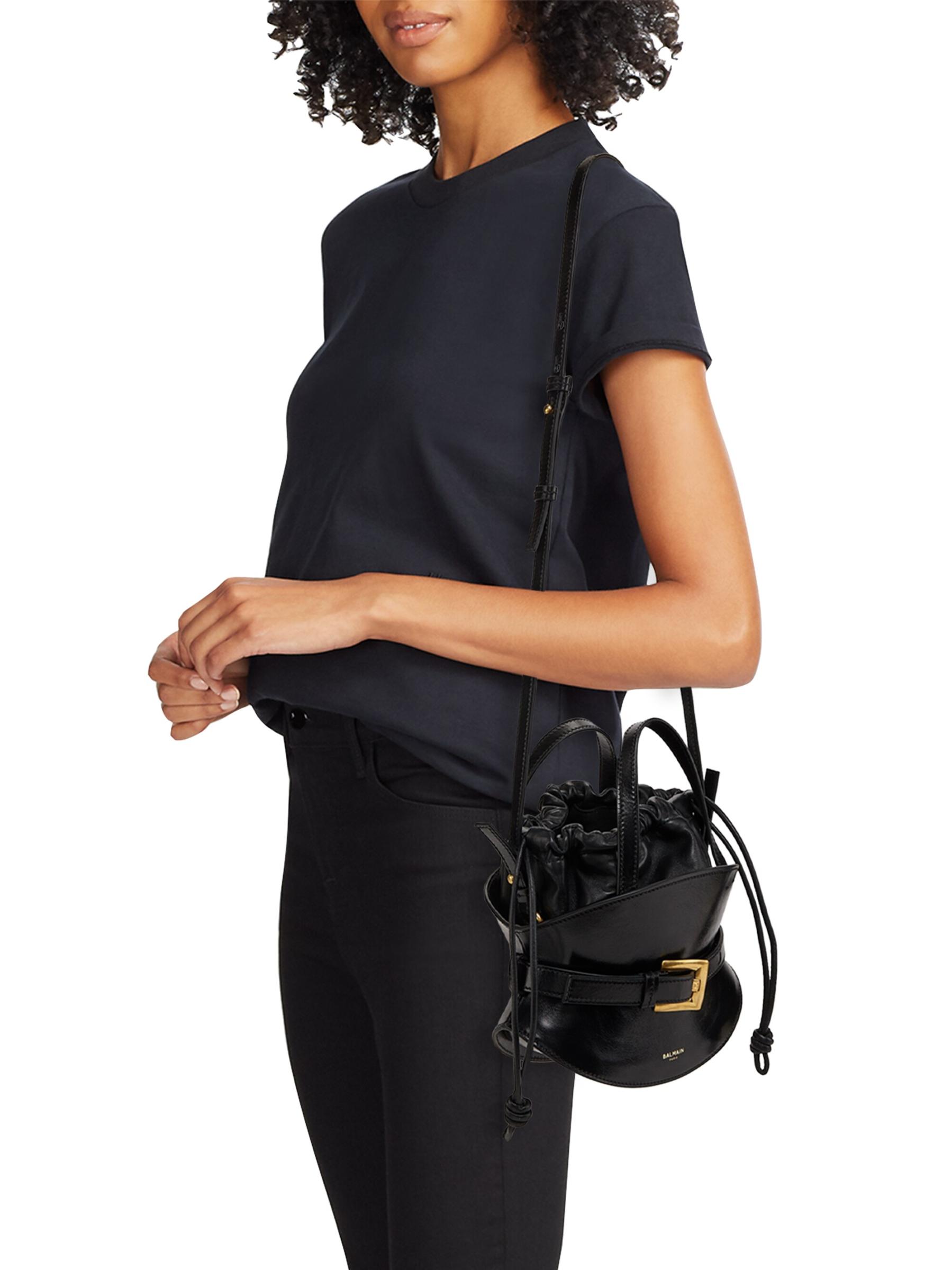 【関税＆送料込み】Balmain 'Shuffle' Mini Handbag Balmain Shuffle Mini Top-Handle Bag in Calfskin | Neiman Marcus