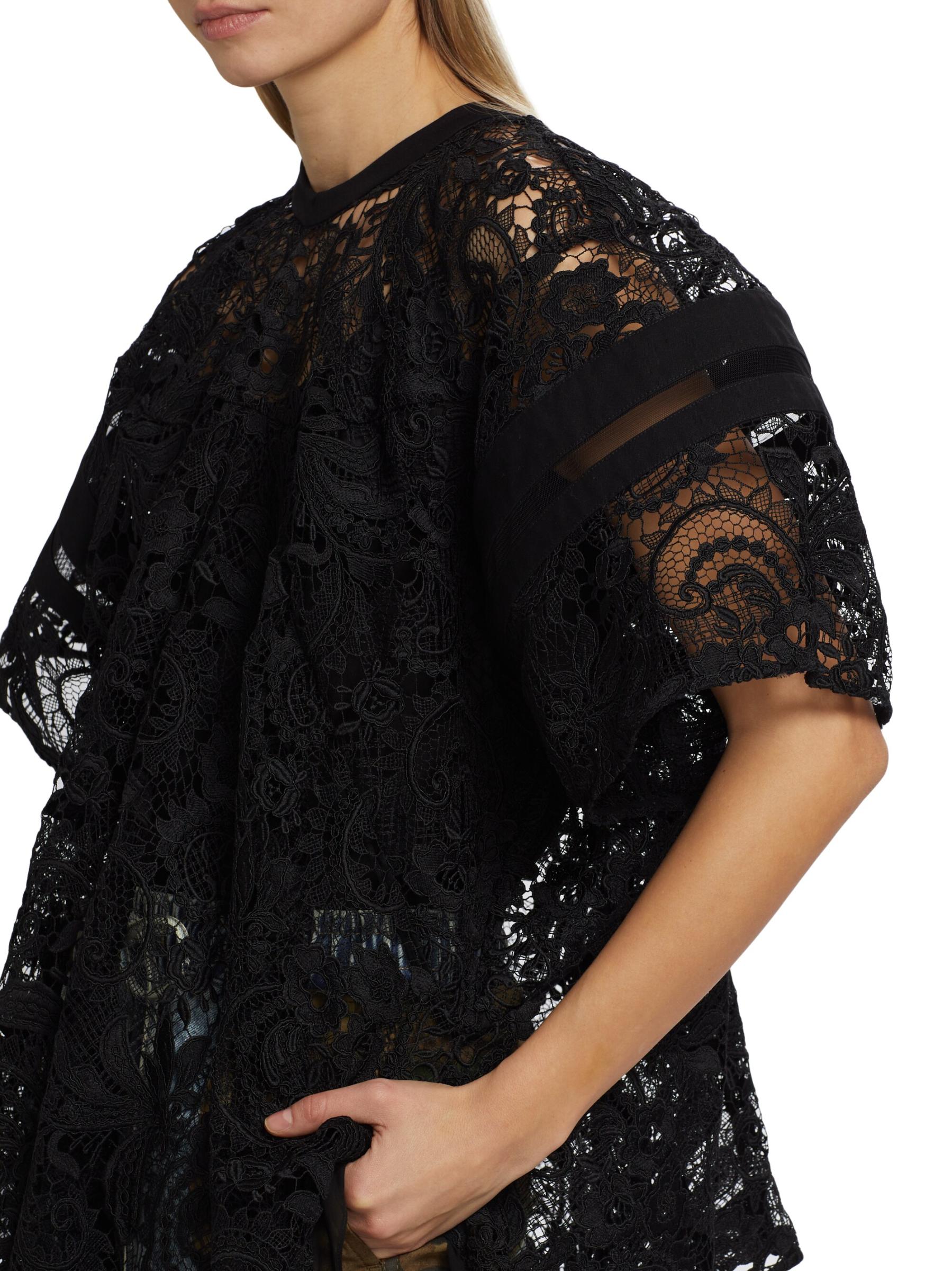 Embroidered Lace Blouson Top