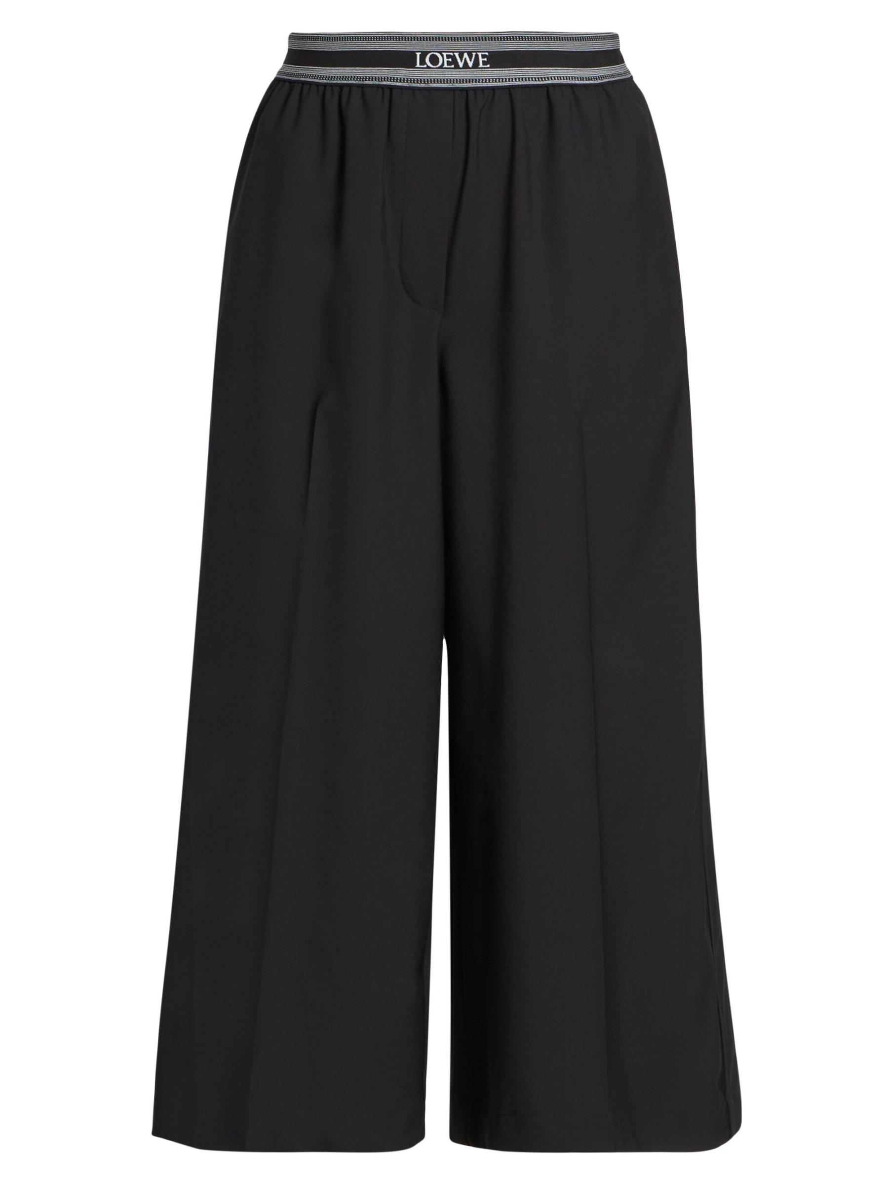 Shop Loewe - Crop Logo Band Wide-Leg Trousers | Saks Fifth