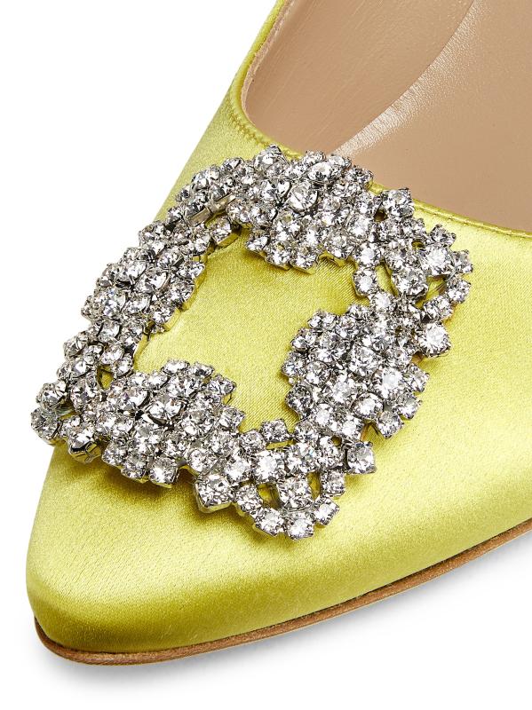 Manolo Blahnik - ハンギシ 70MM クリスタル装飾サテン