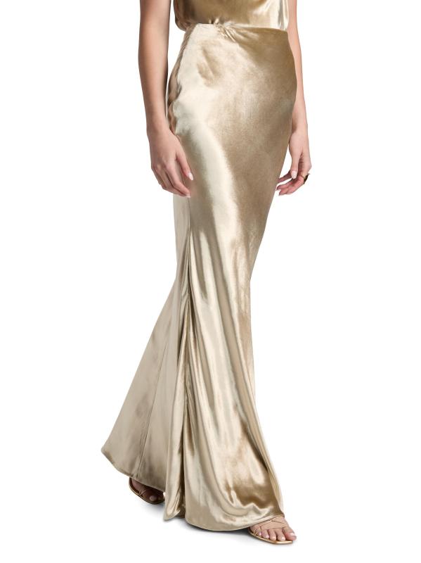 #3: تنورة لينيت فيلفيت ماكسي - شامبانيا