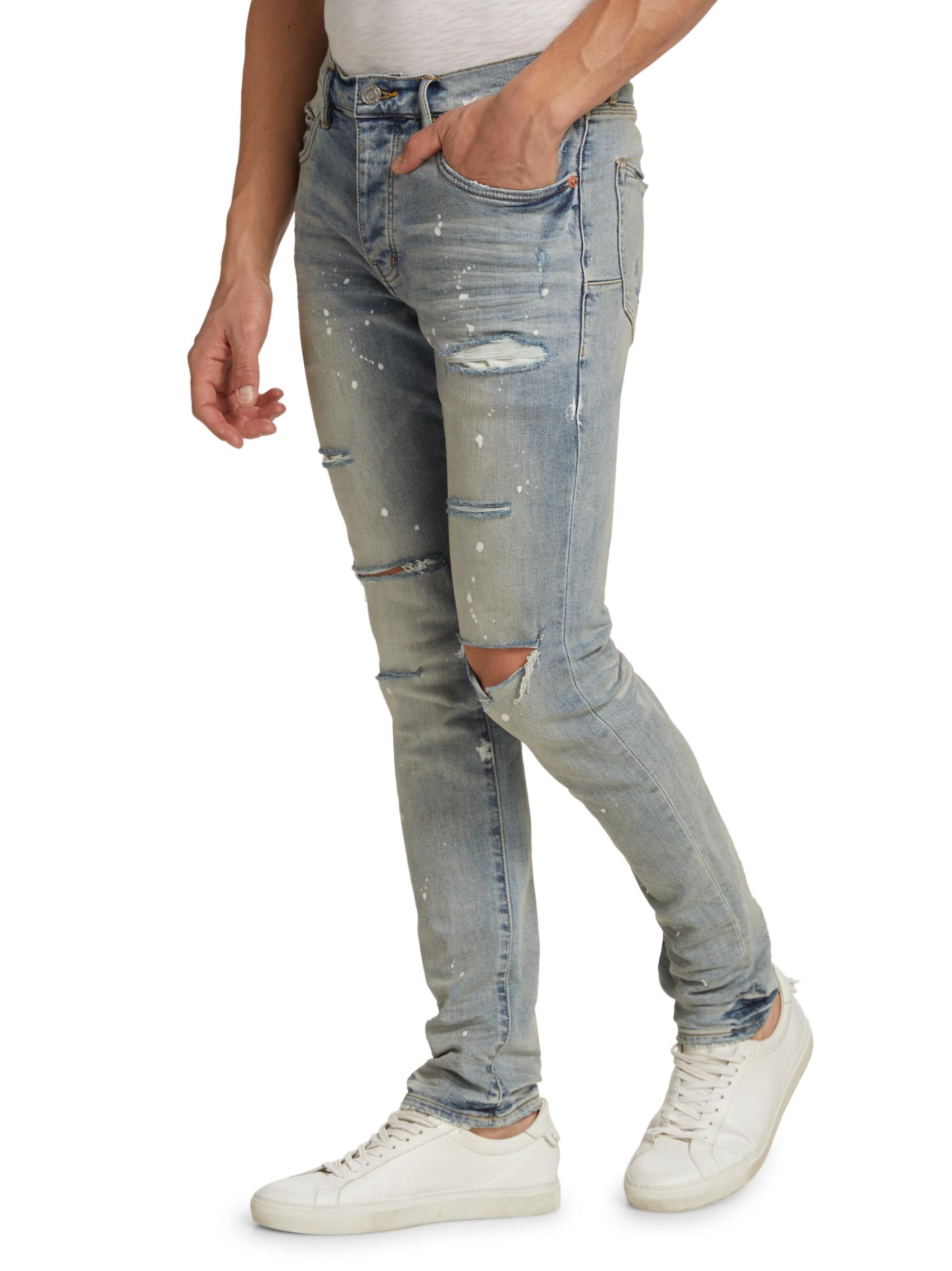 Shop Purple Brand - P001 Paint Splatter Distressed Skinny