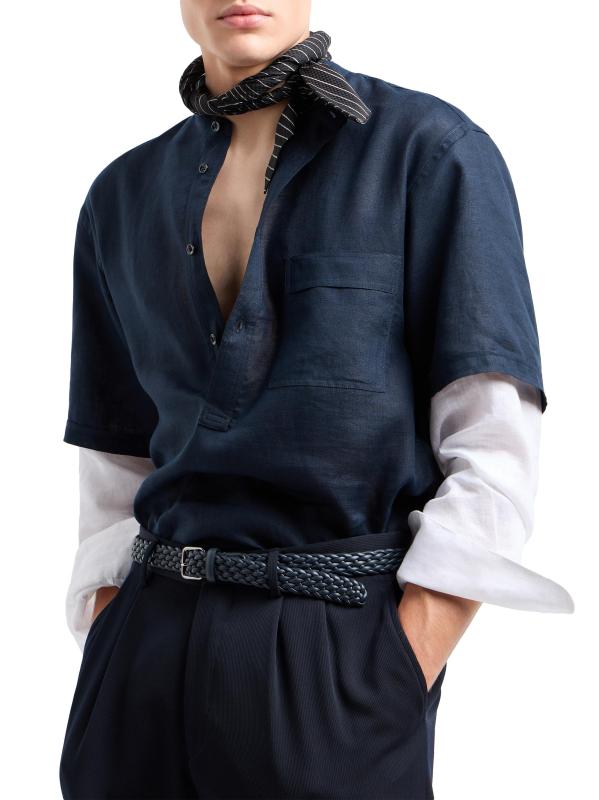 Giorgio Armani - リネン・シャツ をオンライン購入 | Saks Fifth