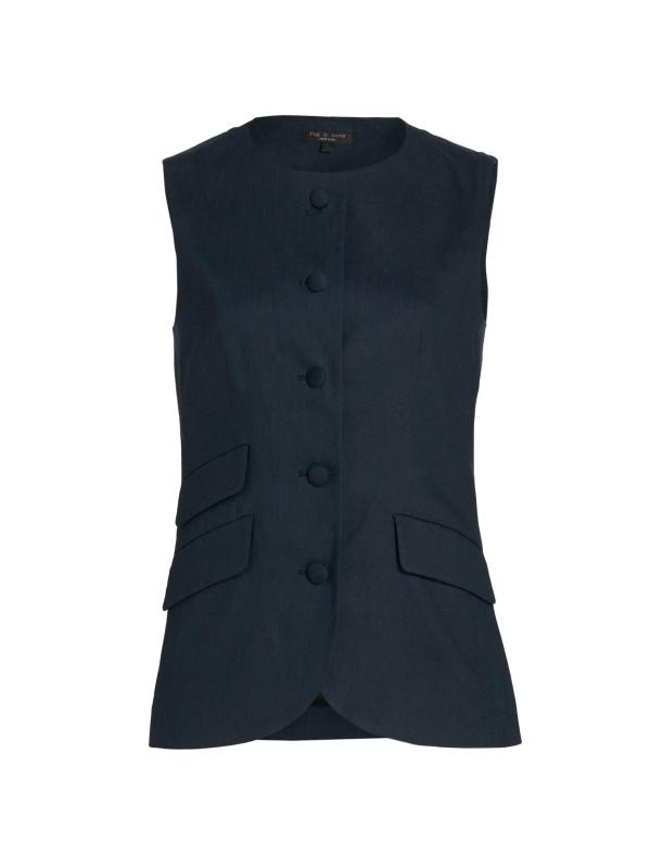 سترة سليد من مزيج الكتان