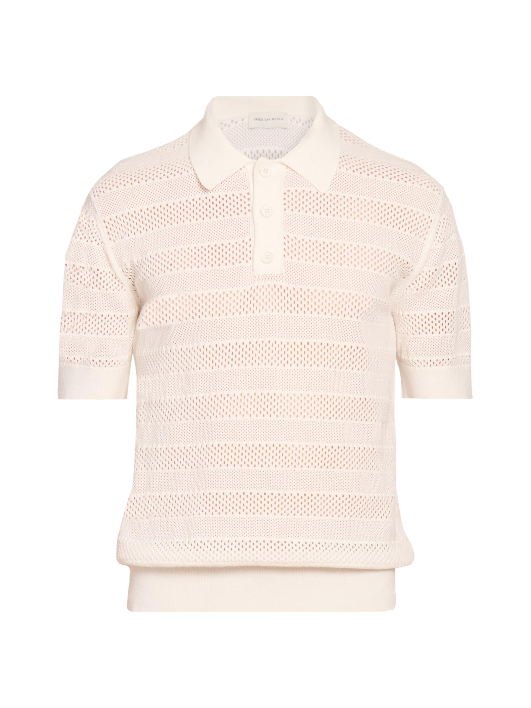 DRIES VAN NOTEN ドリスヴァンノッネン ストライプ ニットポロ Dries Van Noten - マーシー・ストライプ・ニット・ポロシャツ