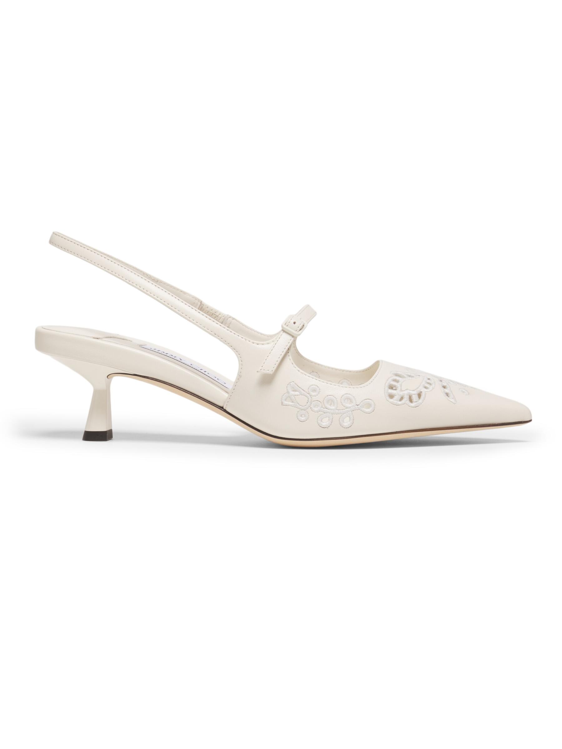 【Jimmy Choo】 Didi 45 スリングバック パンプス *送料関税込* Jimmy Choo - ディディ45MMレザー刺繍スリングバックパンプス を
