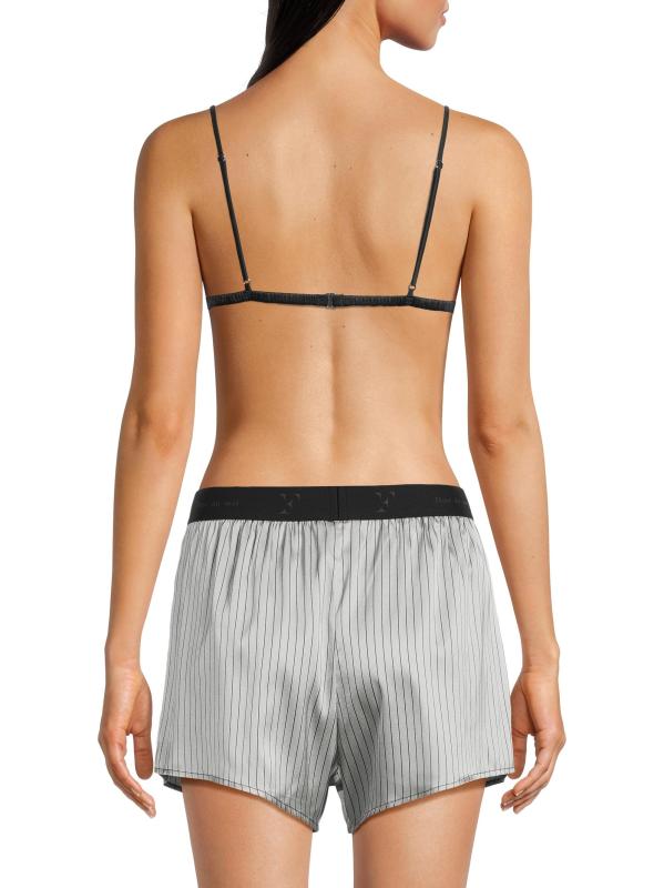 #8: شورت بوكسر من الحرير القابل للتمدد - مخطط الرماد