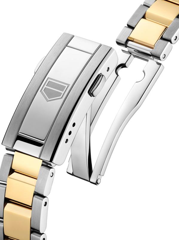 #5: ساعة أكواريسر من الذهب الأصفر عيار 18 قيراط والفولاذ المقاوم للصدأ وبسوار ألماس 0.15 TCW/34 مم - STAINLES SSTEEL