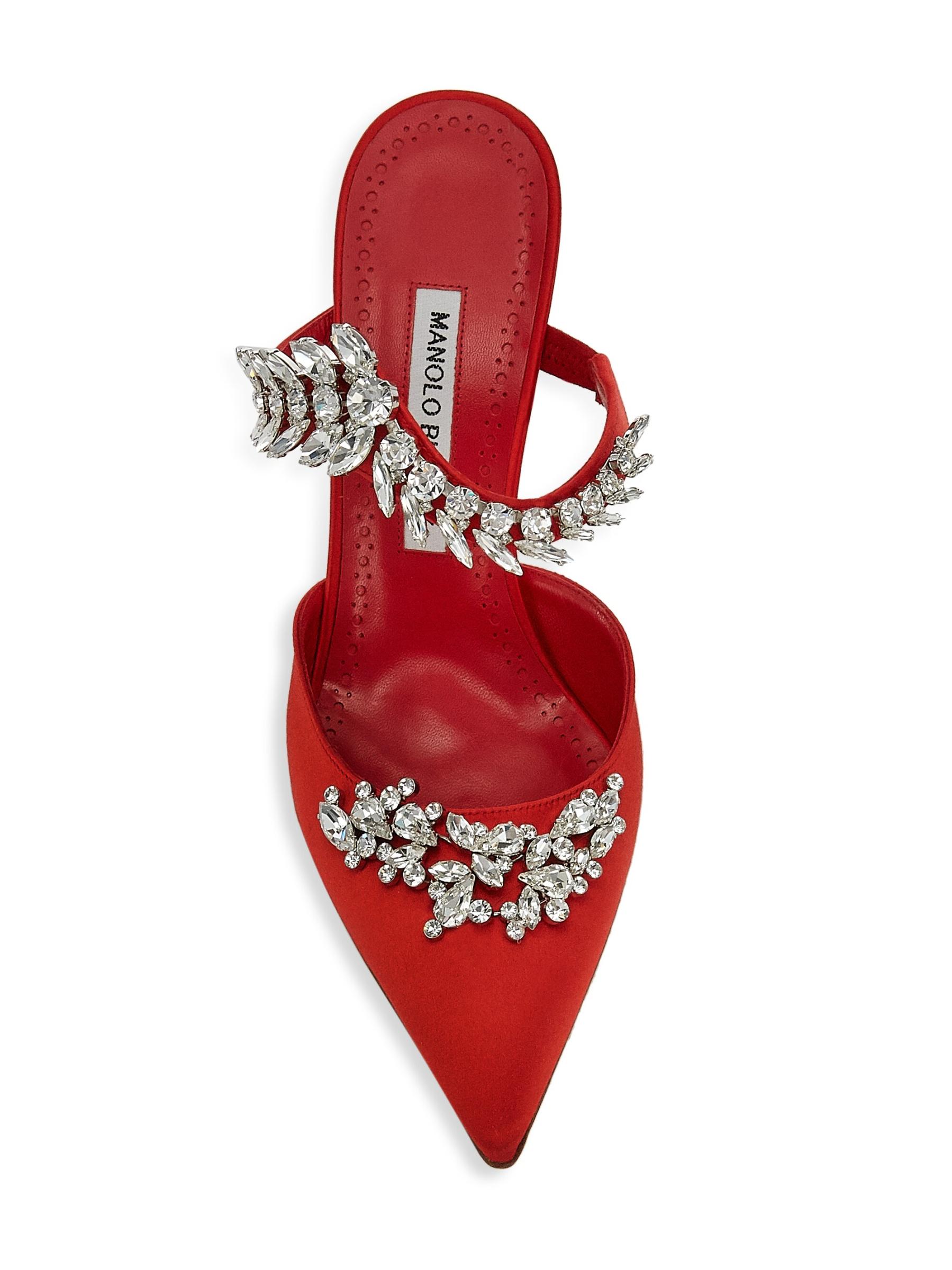 Manolo Blahnik - ルルム 90MM エンベリッシュド サテン